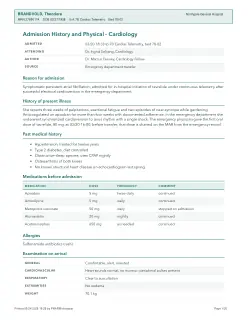 ECG readout, page 1